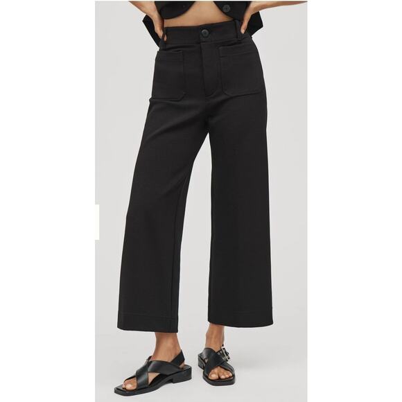 NWT Maeve Anthropologie The Colette Knit Pants Size 32 Black Cropped - Picture 2 of 12